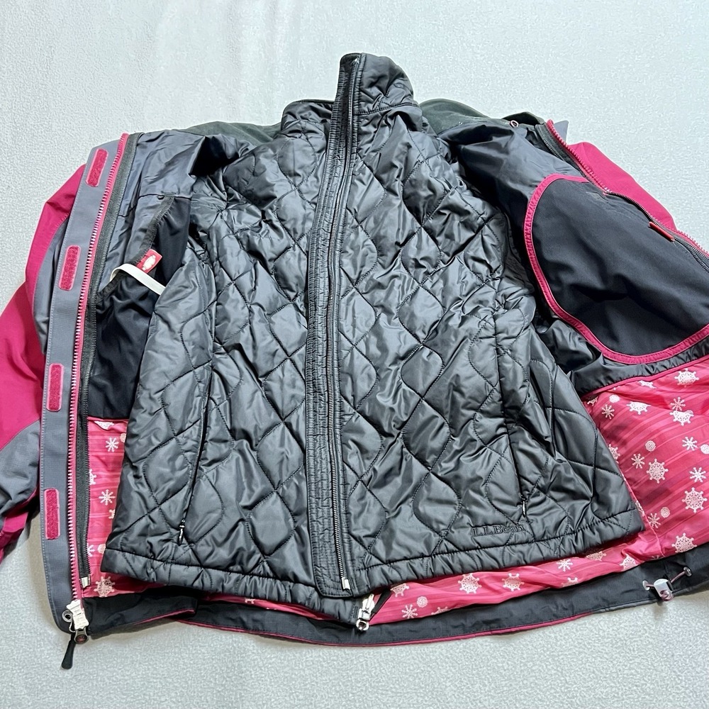 Vintage 90s Retro Colorful LL Bean 3 In 1 Ski Jacket EUC Women's M Ski Snow - Picture 6 of 9